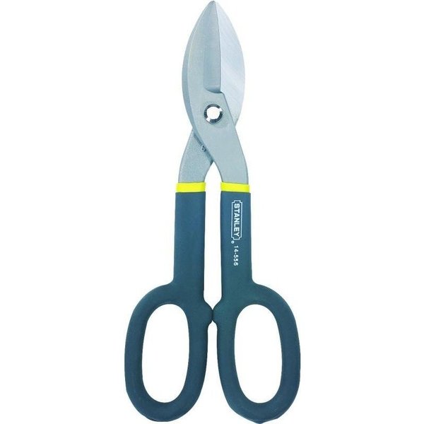 Stanley Tinner Snip, 10 in OAL, 2 in L Cut, Straight Cut, Alloy Steel Blade, BlackYellow Handle FMHT73571/14-556